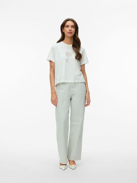 Vero Moda Koszulka w kolorze białym rozmiar: XS. Białe bluzki Vero Moda, xs, bez wzorów, z bawełny, bez kołnierzyka, bez ramiączek. Za 48.96 zł.