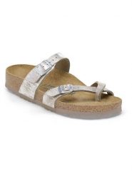 Birkenstock Japonki "Mayari" w kolorze srebrnym rozmiar: 40. Szare klapki Birkenstock, bez wzorów, z otwartym noskiem, bez obcasa. Za 374.23 zł.