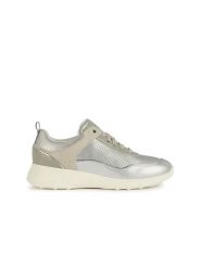 Geox Sneakersy "Alleniee" w kolorze srebrno-kremowym rozmiar: 36. Brązowe trampki Geox, bez wzorów, bez zapięcia. Za 233.45 zł.
