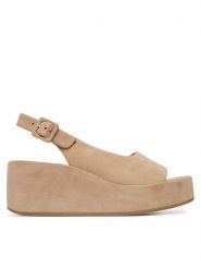 HÖGL Sandały 1-102512 Brązowy. Brązowe sandały Högl, bez wzorów, ze skóry, bez obcasa, na koturnie, bez zapięcia. Za 739.99 zł.