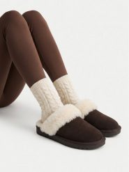Badura Kapcie EO-MADISON-TS6333-01 Brązowy ciemny. Brązowe obuwie domowe Badura, bez wzorów, ze skóry, bez zapięcia. Za 159.99 zł.