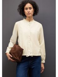 Cecil Bluzka w kolorze kremowym rozmiar: 38. Brązowe bluzki Cecil, bez wzorów, bez kołnierzyka, bez ramiączek. Za 123.25 zł.