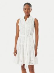 LOLA CASADEMUNT Sukienka letnia LS2616037 Kremowy Regular Fit. Białe sukienki LOLA CASADEMUNT, na lato, xl, bez wzorów, z bawełny, bez kołnierzyka, bez ramiączek. Za 459.99 zł.