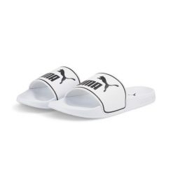 Klapki basenowe dla dorosłych Puma Leadcat 2.0. Białe klapki Puma, bez wzorów, z materiału, bez obcasa. W wyprzedaży za 119.00 zł.