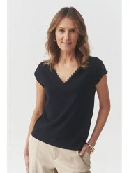 TATUUM Bluzka "Dandy" w kolorze granatowym rozmiar: S. Niebieskie bluzki Tatuum, s, bez wzorów, z koronki, bez kołnierzyka, bez ramiączek. Za 115.24 zł.