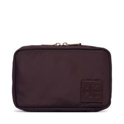 Kosmetyczka Calvin Klein. Brązowe kufry i kosmetyczki Calvin Klein, bez wzorów, z nylonu, bez dodatków. Za 249.99 zł.