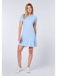 Polo Sylt Sukienka polo w kolorze błękitnym rozmiar: XL. Niebieskie sukienki Polo Sylt, xl, bez wzorów, z bawełny, bez kołnierzyka, bez ramiączek, midi. Za 144.92 zł.