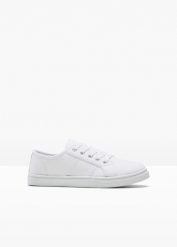 Sneakersy Pride. Białe obuwie sportowe bonprix, bez zapięcia. Za 74.99 zł.