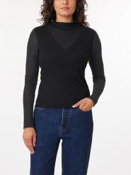 Scotch & Soda Koszulka w kolorze czarnym rozmiar: M. Czarne bluzki Scotch & Soda, m, bez wzorów, prążkowane, bez kołnierzyka, bez ramiączek. Za 61.89 zł.
