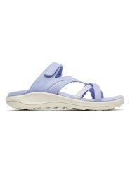 Merrell Skórzane klapki "District 4" w kolorze błękitnym rozmiar: 42. Niebieskie klapki Merrell, bez wzorów, z otwartym noskiem, bez obcasa. Za 205.93 zł.