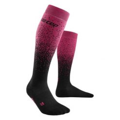 Skarpety kompresyjne damskie sportowe zimowe z wełną merino wysokie Snowfall CEP. Czarne skarpety CEP, bez wzorów, z wełny. W wyprzedaży za 139.90 zł.