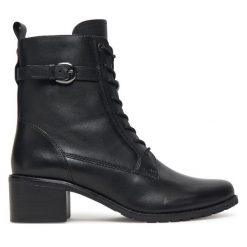 Botki Caprice. Czarne botki Caprice, bez wzorów, bez obcasa, na słupku, bez zapięcia. Za 589.99 zł.