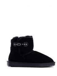 NICEBAY Skórzane botki zimowe "Bullit" w kolorze czarnym rozmiar: 39. Czarne botki NICEBAY, na zimę, bez wzorów, z materiału, bez obcasa, bez zapięcia. Za 239.29 zł.