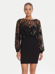 Rinascimento Sukienka koktajlowa CFC0125098003 Czarny Regular Fit. Czarne sukienki Rinascimento, m, bez wzorów, z syntetyku, wizytowe, bez kołnierzyka, bez ramiączek. Za 709.99 zł.