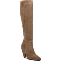 Kozaki R.POLAŃSKI - 0965 Taupe Zamsz 474. Brązowe kozaki R.Polański, ze skóry, przed kolano, bez obcasa, na obcasie, bez zapięcia. W wyprzedaży za 279.00 zł.