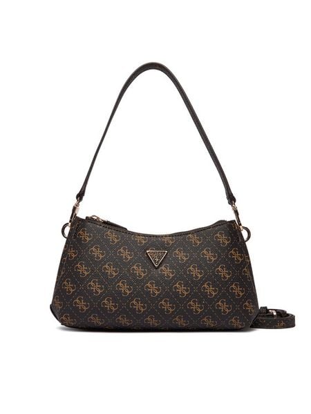 Guess Torebka Noelle II Mini HWQG96 72730 Brązowy. Brązowe torebki klasyczne Guess, z aplikacjami, ze skóry, bez dodatków. Za 589.99 zł.