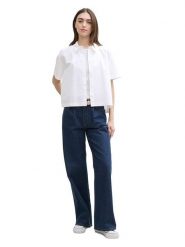 TOM TAILOR Denim Bluzka w kolorze białym rozmiar: S. Białe bluzki TOM TAILOR DENIM, s, bez wzorów, z bawełny, bez kołnierzyka, bez ramiączek. Za 66.00 zł.