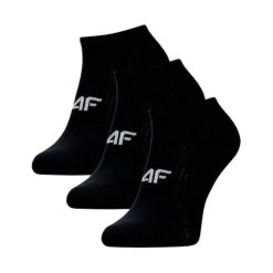 Skarpety damskie 4F 3-pack no-show. Czarne skarpety 4f, z aplikacjami, z bawełny. Za 42.99 zł.