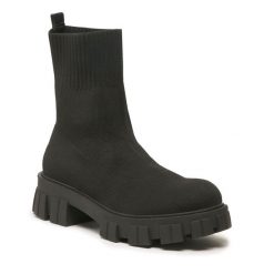 Botki DeeZee. Czarne botki DeeZee, bez wzorów, bez obcasa, na płaskiej podeszwie, bez zapięcia. Za 84.99 zł.