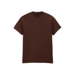 Ciężka Bawełniana Koszulka Unisex Dla Dorosłych. Brązowe bluzki GILDAN, xl, bez wzorów, z bawełny, sportowe, bez kołnierzyka, bez ramiączek. Za 37.99 zł.