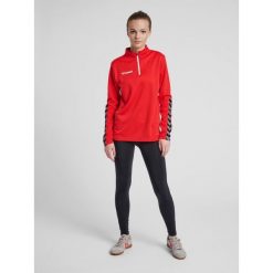 Bluza do piłki nożnej damska Hummel demi-zip hml AUTHENTIC. Czerwone bluzy sportowe Hummel, s, bez wzorów, bez kaptura. W wyprzedaży za 168.50 zł.