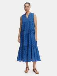 LOLA CASADEMUNT Sukienka letnia LS2616017 Niebieski Regular Fit. Niebieskie sukienki LOLA CASADEMUNT, na lato, s, bez wzorów, z bawełny, bez kołnierzyka, bez ramiączek. Za 627.99 zł.