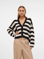 Vero Moda Kardigan w kolorze czarno-kremowym rozmiar: XL. Czarne kardigany Vero Moda, xl, bez wzorów, ze splotem. Za 83.62 zł.