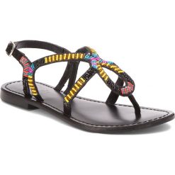 Sandały GIOSEPPO - 45292 Black. Czarne klapki Gioseppo, z aplikacjami, z materiału, bez obcasa, na obcasie, bez zapięcia. W wyprzedaży za 149.00 zł.