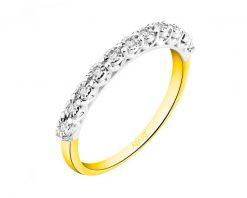 Pierścionek z żółtego złota z diamentami - 0,05 ct - próba 375. Żółte pierścionki Apart, z diamentem, złote. W wyprzedaży za 1,084.30 zł.