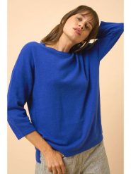 Just Cashmere Kaszmirowy sweter "Clatt" w kolorze niebieskim rozmiar: S. Niebieskie swetry Just Cashmere, s, bez wzorów, z kaszmiru, bez ramiączek. Za 305.20 zł.