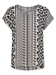 Sublevel Bluzka w kolorze kremowo-granatowym rozmiar: S. Brązowe bluzki Sublevel, s, bez wzorów, z wiskozy, bez kołnierzyka, bez ramiączek. Za 87.19 zł.