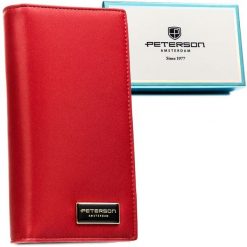 Czerwony portfel damski wykonany ze skóry naturalnej i ekologicznej zamykany na magnes i suwak PTN PS1431-HNL Peterson. Czerwone portfele Peterson, bez wzorów, ze skóry. Za 134.99 zł.