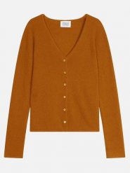 AUTHENTIC CASHMERE Kaszmirowy kardigan "Chalais" w kolorze karmelowym rozmiar: M. Brązowe kardigany AUTHENTIC CASHMERE, m, bez wzorów, z kaszmiru. Za 327.87 zł.