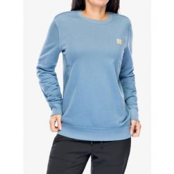 Bluza bez kaptura damska Carhartt French Terry Crewneck Sweatshirt. Niebieskie bluzy Carhartt, l, bez wzorów, bez kaptura. Za 235.99 zł.
