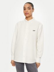 Tommy Jeans Koszula DW0DW19358 Biały Relaxed Fit. Białe koszule Tommy Jeans, m, bez wzorów, z bawełny, bez kołnierzyka, bez ramiączek. Za 249.99 zł.