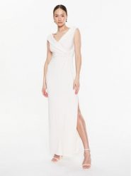 Lauren Ralph Lauren Sukienka wieczorowa 253863940001 Écru Slim Fit. Sukienki Lauren Ralph Lauren, bez wzorów, z syntetyku, wizytowe, bez kołnierzyka, bez ramiączek. Za 769.99 zł.