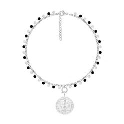 Bransoletka Sophie z czarną emalią z Monetą Szczęścia. Czarne bransoletki Lilou, posrebrzane. Za 297.00 zł.
