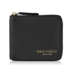 Portfel damski skórzany mały czarny w orientacji poziomej z RFID Paolo Peruzzi KV-04-BL. Czarne portfele PAOLO PERUZZI, bez wzorów, ze skóry. Za 79.00 zł.