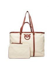 PINKO Torebka Miranda Shopper Extra PE 25 PLTT 104715 A2G2 Beżowy. Brązowe shopper Pinko, bez wzorów, z materiału, bez dodatków. Za 749.99 zł.