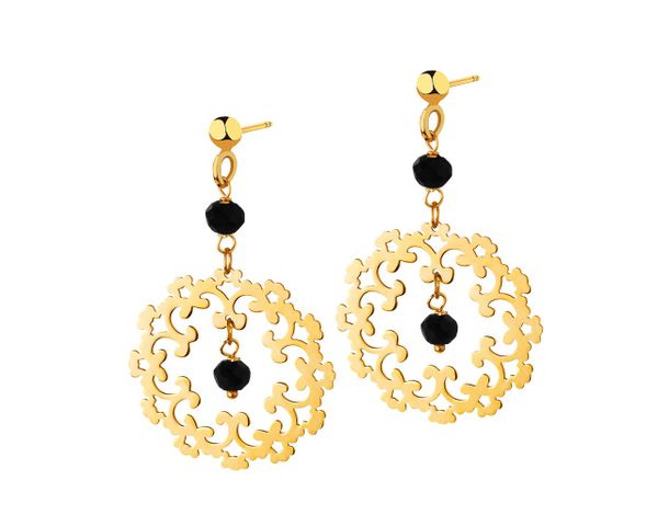 Złote kolczyki z cyrkoniami - rozety. Żółte kolczyki Apart, z cyrkonią, złote. W wyprzedaży za 699.30 zł.