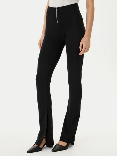 HUGO Spodnie materiałowe Nuflare_B 50554485 Czarny Flare Fit. Czarne spodnie materiałowe Hugo, xs, bez wzorów, z bawełny. Za 339.99 zł.