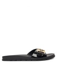 Tory Burch Klapki Buckle Slide 157872 Czarny. Czarne klapki Tory Burch, bez wzorów, ze skóry, bez obcasa. Za 799.99 zł.