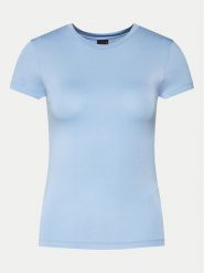 Gina Tricot T-Shirt 21287 Błękitny Slim Fit. Niebieskie t-shirty Gina Tricot, xs, bez wzorów, z wiskozy, bez kołnierzyka, bez ramiączek. Za 59.99 zł.