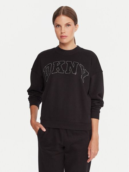 DKNY Sport Bluza DP5T1462 Czarny Regular Fit. Czarne bluzy DKNY Sport, xl, bez wzorów, z bawełny, bez kaptura. Za 199.99 zł.