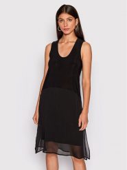 DKNY Sukienka letnia P22DAEJR Czarny Regular Fit. Czarne sukienki DKNY, na lato, xs, bez wzorów, z syntetyku, bez kołnierzyka, bez ramiączek. Za 158.99 zł.