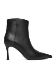 Eva Minge Botki EO-EVA-1278-5781 Czarny. Czarne botki Eva Minge, bez wzorów, ze skóry, bez obcasa, na szpilce, bez zapięcia. Za 529.99 zł.