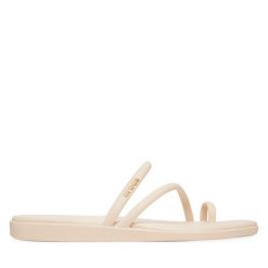 Japonki Crocs. Brązowe klapki Crocs, bez wzorów, bez obcasa. Za 179.99 zł.