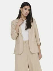 ONLY Marynarka Goa 15363727 Beżowy Regular Fit. Brązowe marynarki i żakiety Only, bez wzorów, ze lnu. Za 179.99 zł.