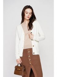 C& Jo Kardigan w kolorze białym rozmiar: 40. Białe kardigany C& Jo, bez wzorów, ze splotem. Za 121.99 zł.