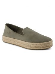 TOMS Skórzane espadryle w kolorze khaki rozmiar: 38,5. Brązowe espadryle Toms, bez wzorów, bez obcasa, bez zapięcia. Za 165.99 zł.
